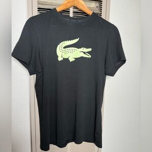 Lacoste Black Tee with Iconic Green Logo
